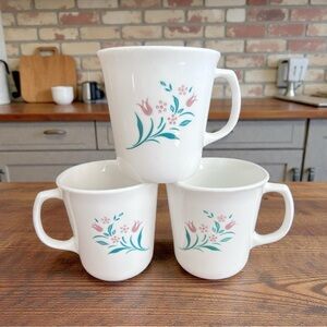 Vintage Corelle “Rosemarie” 3 mugs, floral Corning Grandma Chic Cottagecore